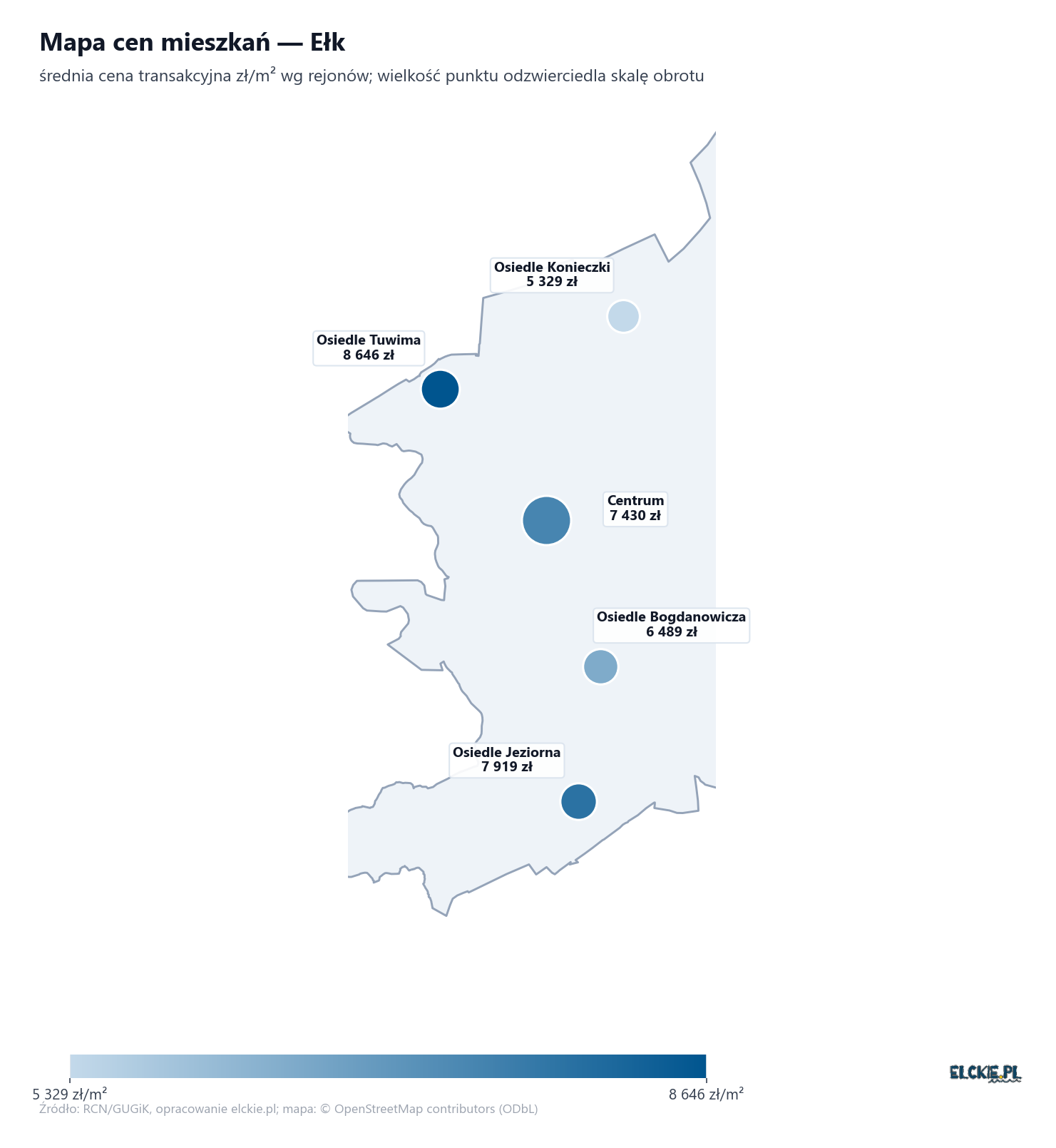 Mapa cen mieszkań - Ełk