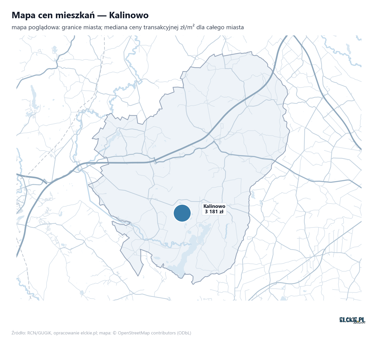 Mapa cen mieszkań - Kalinowo