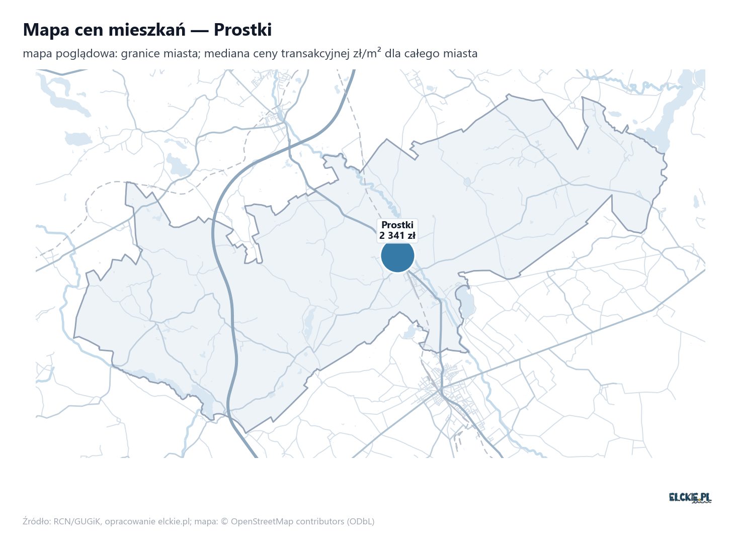 Mapa cen mieszkań - Prostki