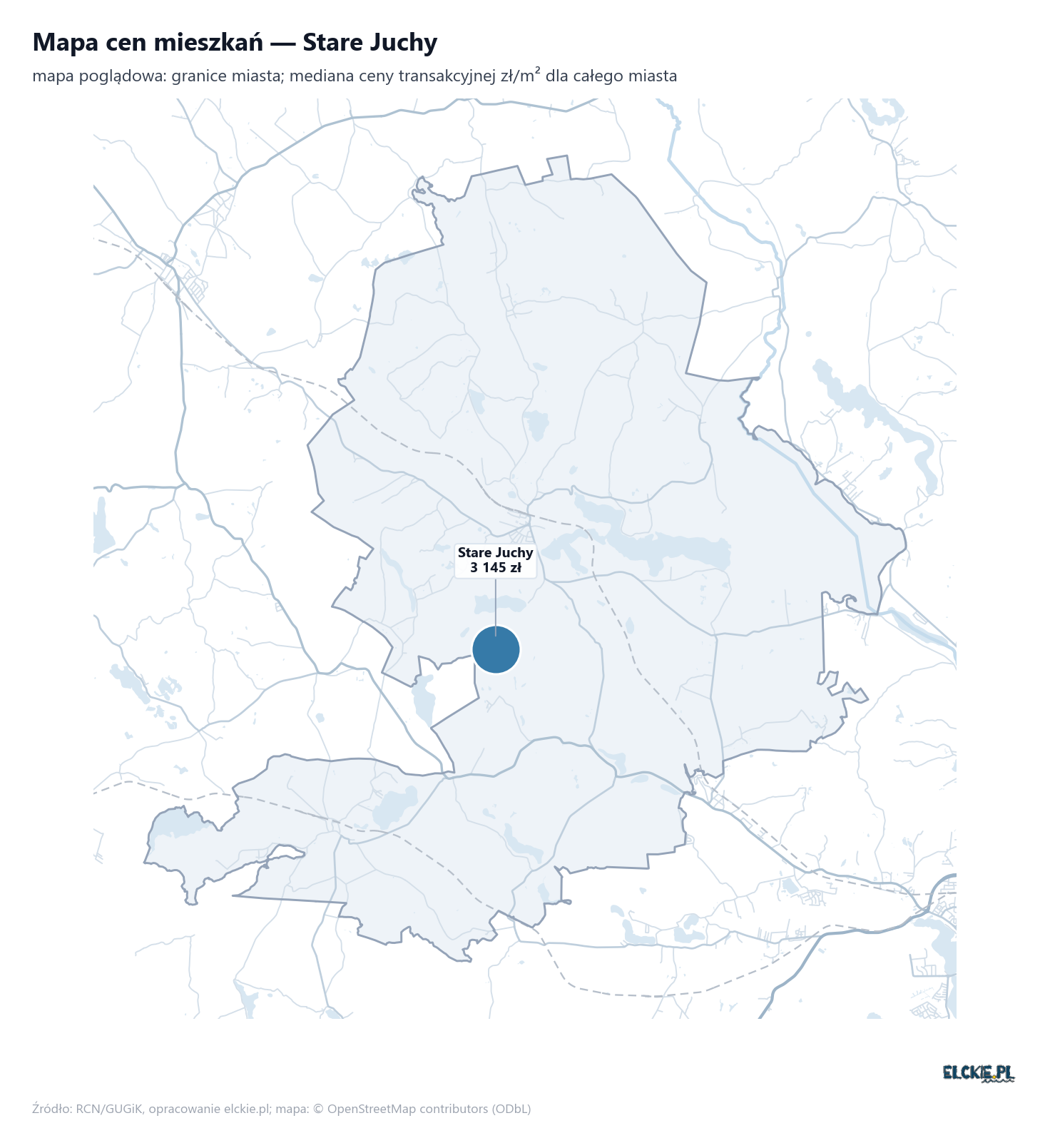 Mapa cen mieszkań - Stare Juchy