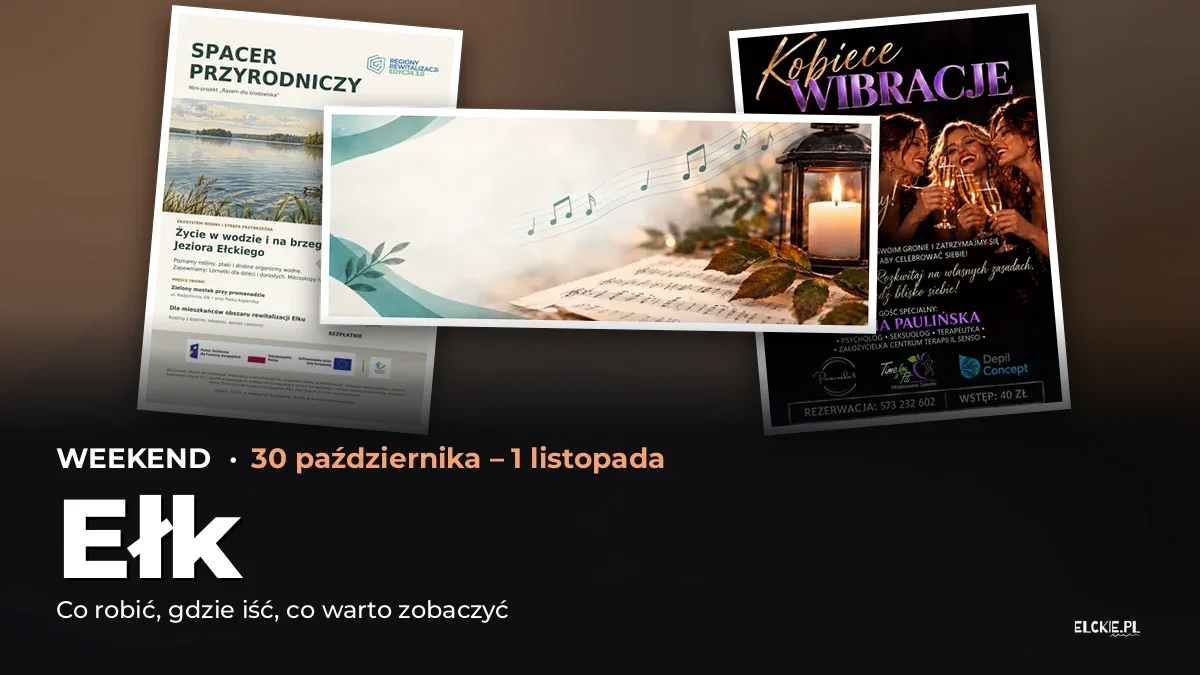 Weekend w Ełku, 30 października – 1 listopada: koncert, gra i spacer – okładka przeglądu weekendowego