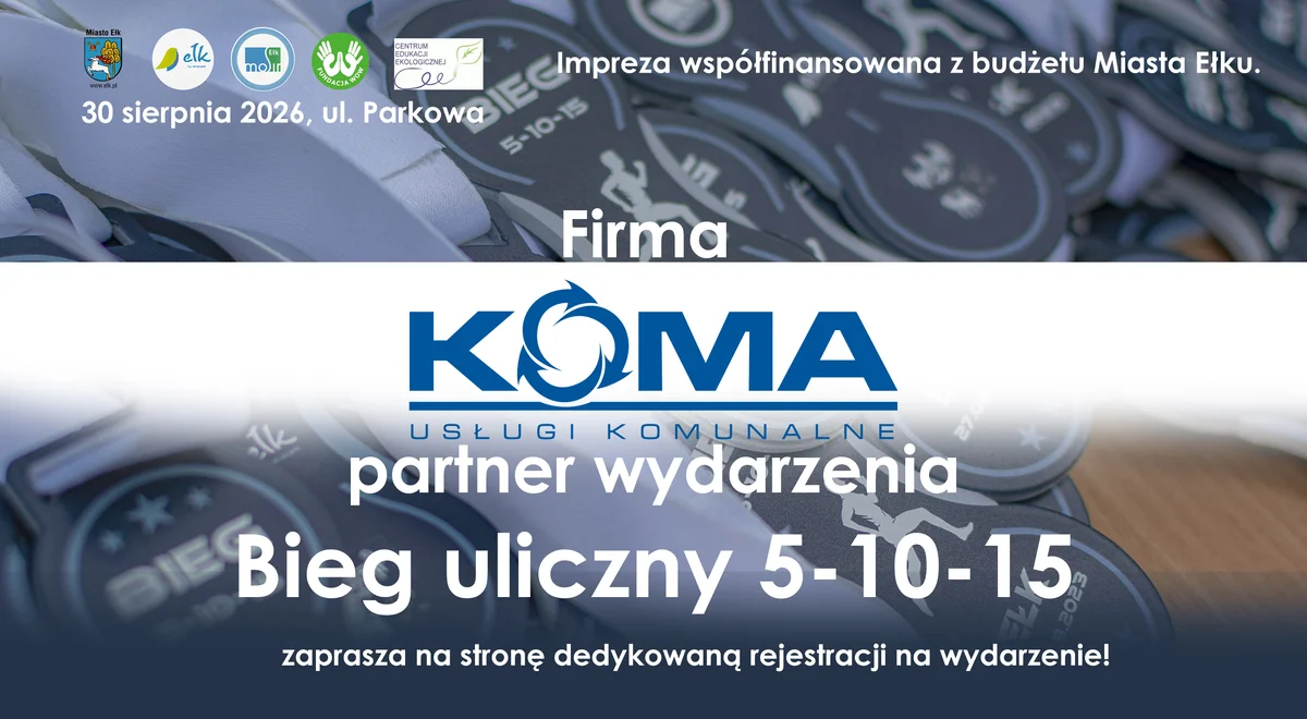 Grafika promocyjna wydarzenia Bieg uliczny 5-10-15