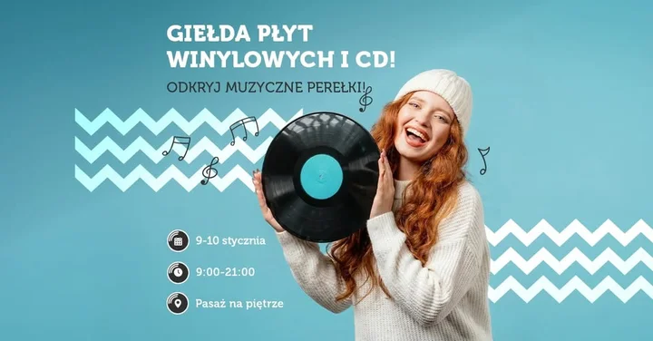 Grafika promocyjna wydarzenia Giełda Płyt Winylowych i CD | Brama Mazur — 9–10 stycznia