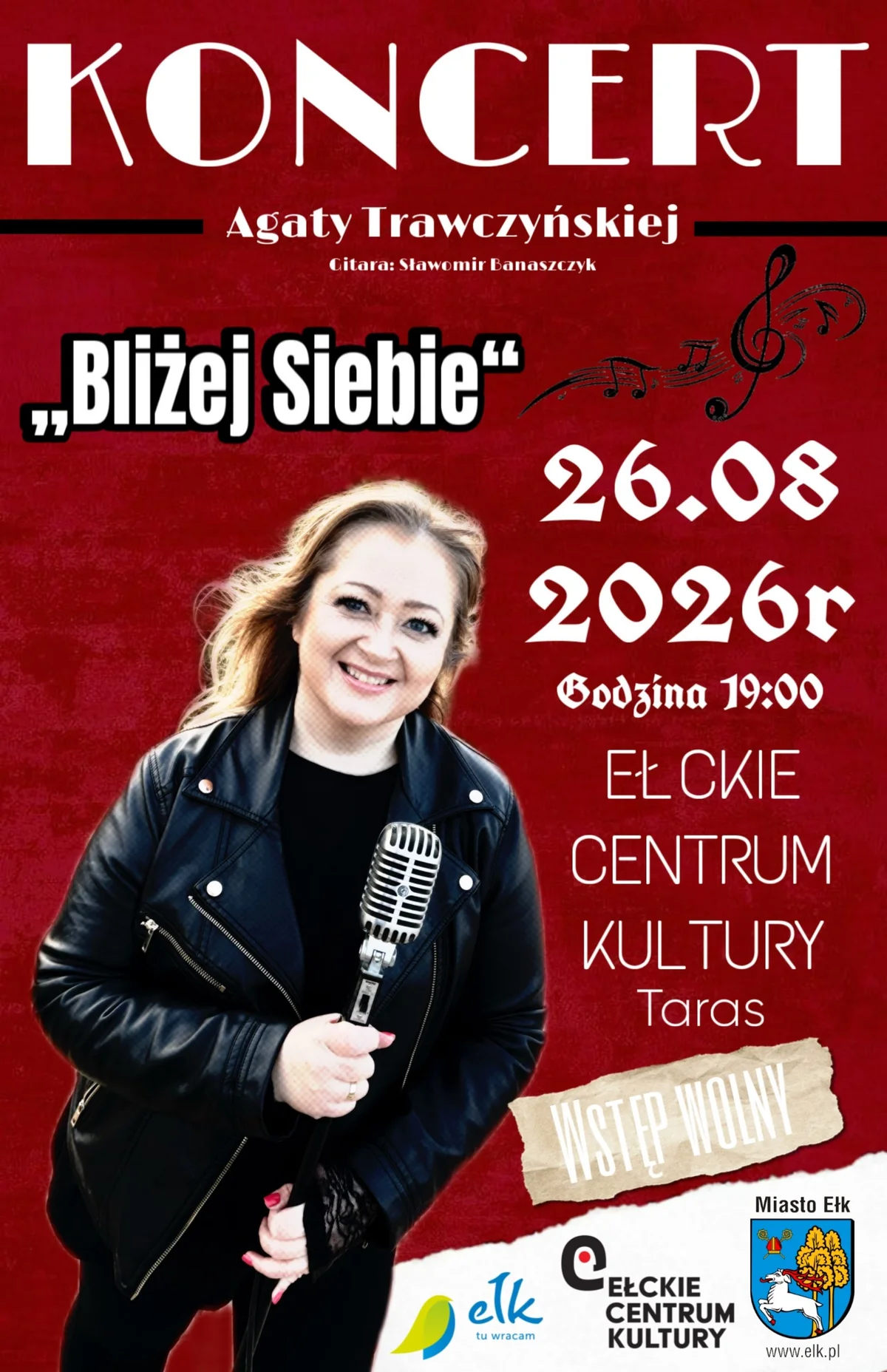 Grafika promocyjna wydarzenia Koncert „Bliżej siebie” – Agata Trawczyńska