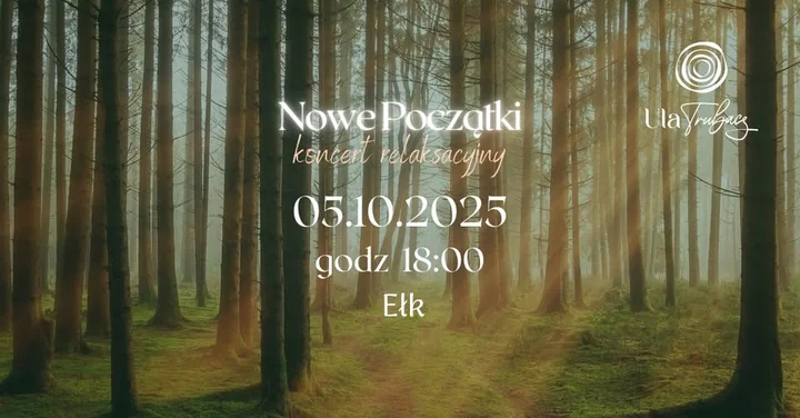 Obrazek przedstawia grafikę promocyjną wydarzenia Koncert relaksacyjny z misami i gongami w Ełku