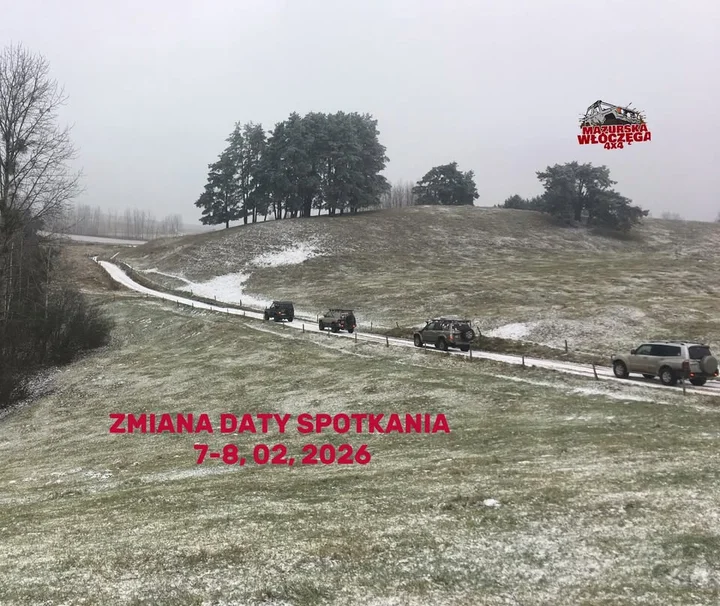 Grafika promocyjna wydarzenia POJEZIERZE EŁCKIE - ZIMA - ODWILŻ: zimowa wyprawa 4x4 na Pojezierzu Ełckim
