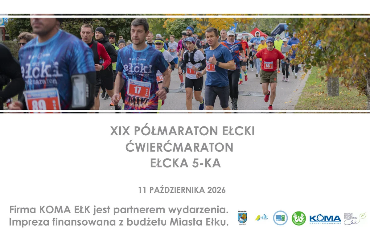 Grafika promocyjna wydarzenia Półmaraton Ełcki