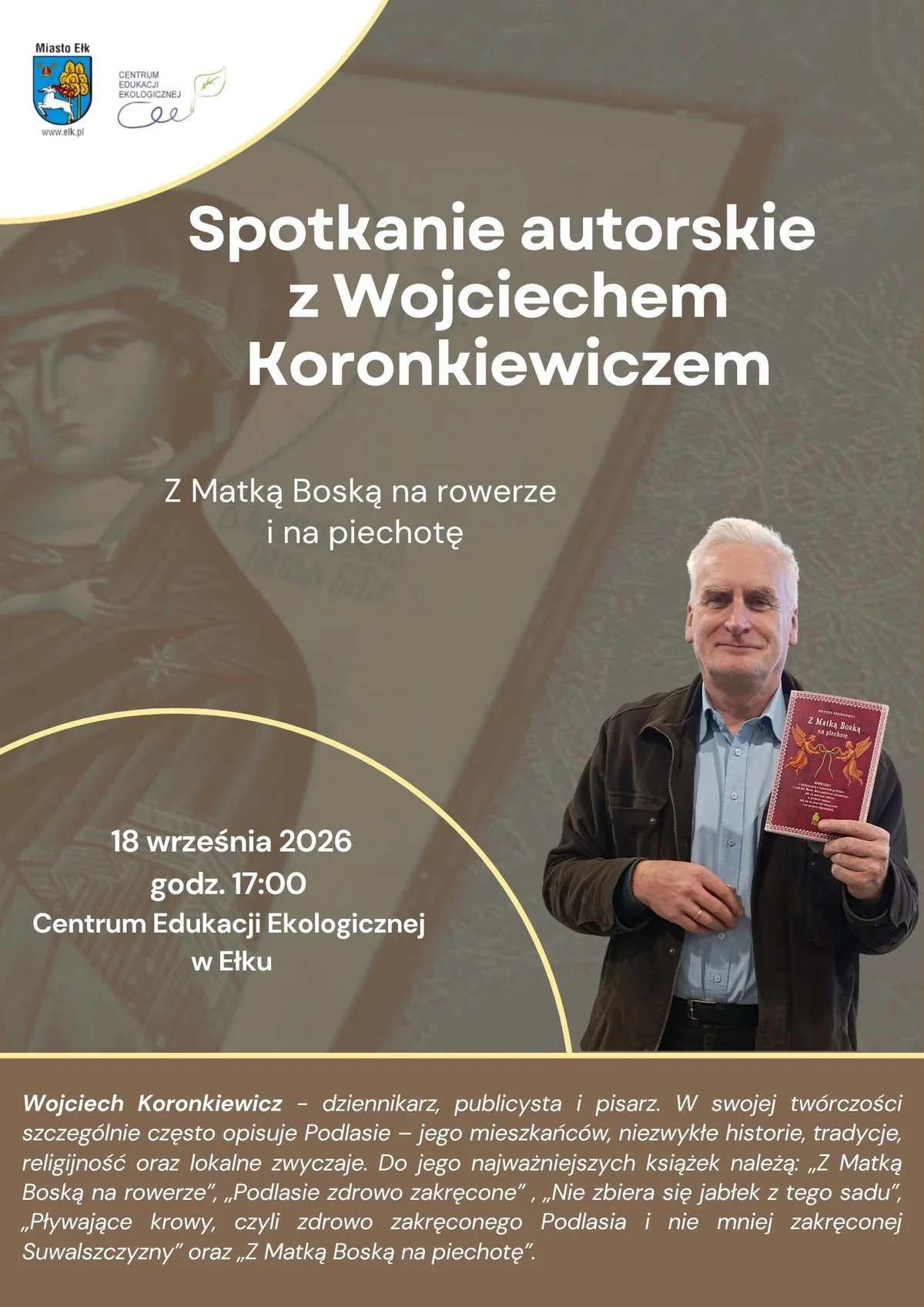 Grafika promocyjna wydarzenia Spotkanie autorskie z Wojciechem Koronkiewiczem
