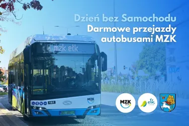 Grafika promocyjna wydarzenia Dzień bez Samochodu – darmowe przejazdy autobusami MZK