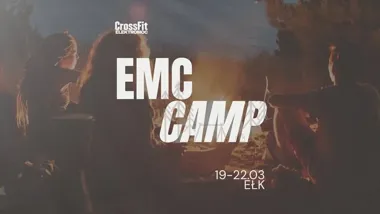 Grafika promocyjna wydarzenia EMC CAMP | Ełk — wiosenny obóz treningowy nad jeziorem