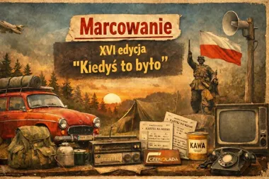 Grafika promocyjna wydarzenia Marcowanie XVI edycja „Kiedyś to było” — harcerski biwak w Ełku