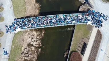 Grafika promocyjna wydarzenia Marsz „Ełk dla Autyzmu” 2026 w Ełku. Niebieski spacer solidarności