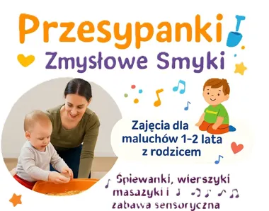 Grafika promocyjna wydarzenia NOWY NABÓR Zmysłowe Smyki 1–2 lata