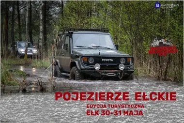 Grafika promocyjna wydarzenia Pojezierze Ełckie z MWR 4x4 – terenowy weekend 30–31 maja