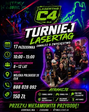 TURNIEJ LASERTAG C4 – laserowa rywalizacja