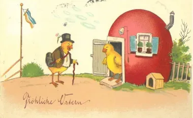 Grafika promocyjna wydarzenia Wielkanoc w starej fotografii — prelekcja Marka Buze w Ełku