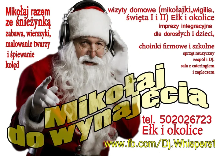 Grafika promocyjna wydarzenia Wizyta Mikołaja w Ełku — wynajem Mikołaja i animacje świąteczne