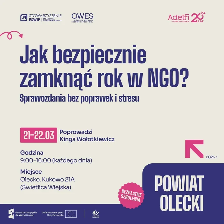 Dwudniowe szkolenie dla NGO w Kukowie – praktyczne wskazówki, by bezbłędnie zamknąć rok