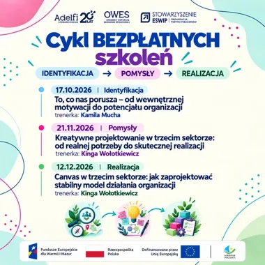Trzy bezpłatne szkolenia dla NGO. OWES Ełk prowadzi od pomysłu do działania