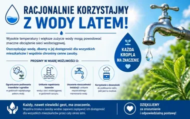 W Starych Juchach apelują o oszczędzanie wody. Latem liczy się każdy litr