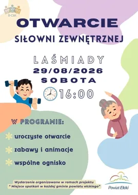 Nowa siłownia zewnętrzna w Laśmiadach. Otwarcie z ogniskiem